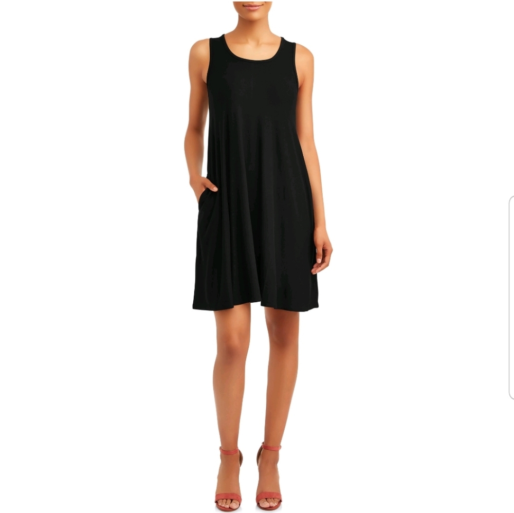 Ultra Soft, Black, Sleeveless, Knit Dress